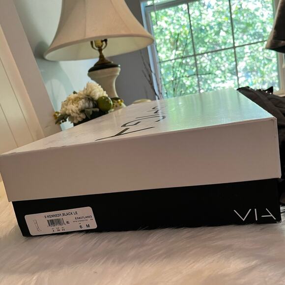 NEW Via Spiga Leather Wedge Over the Knee Kennedy OTK Wedge Heel Boots Black S… - Picture 7 of 16